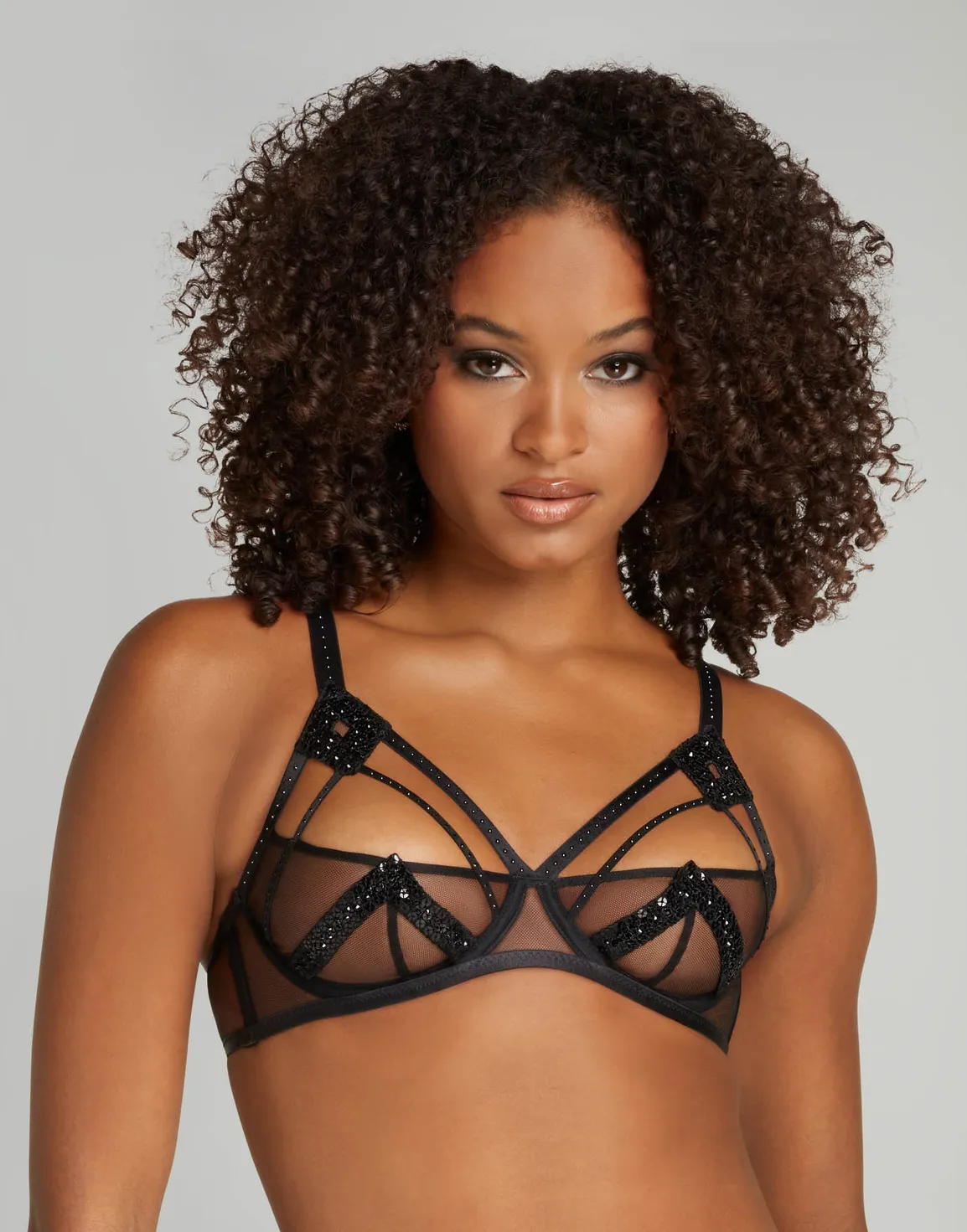 Celestia Balconette Underwired Bra Black | Agent Provocateur