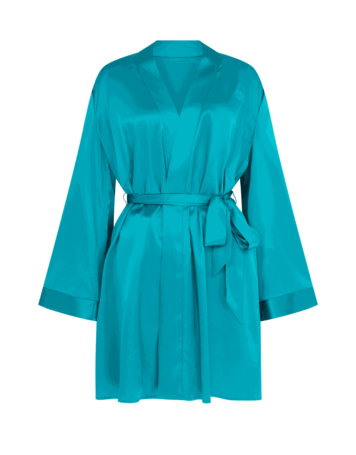 Arlette Short Dressing Gown Teal | Agent Provocateur