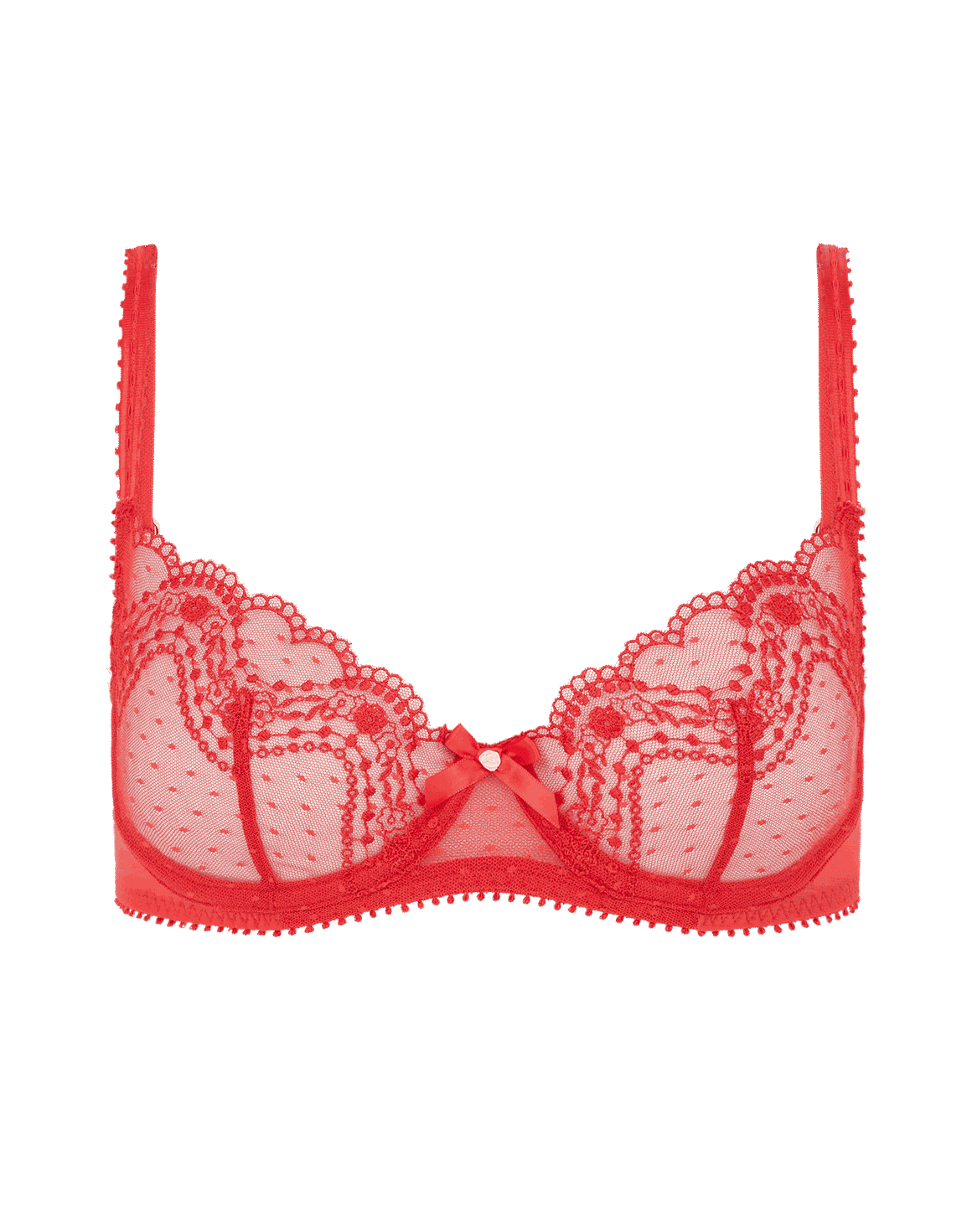 Yuma Plunge Underwired Bra Red | Agent Provocateur