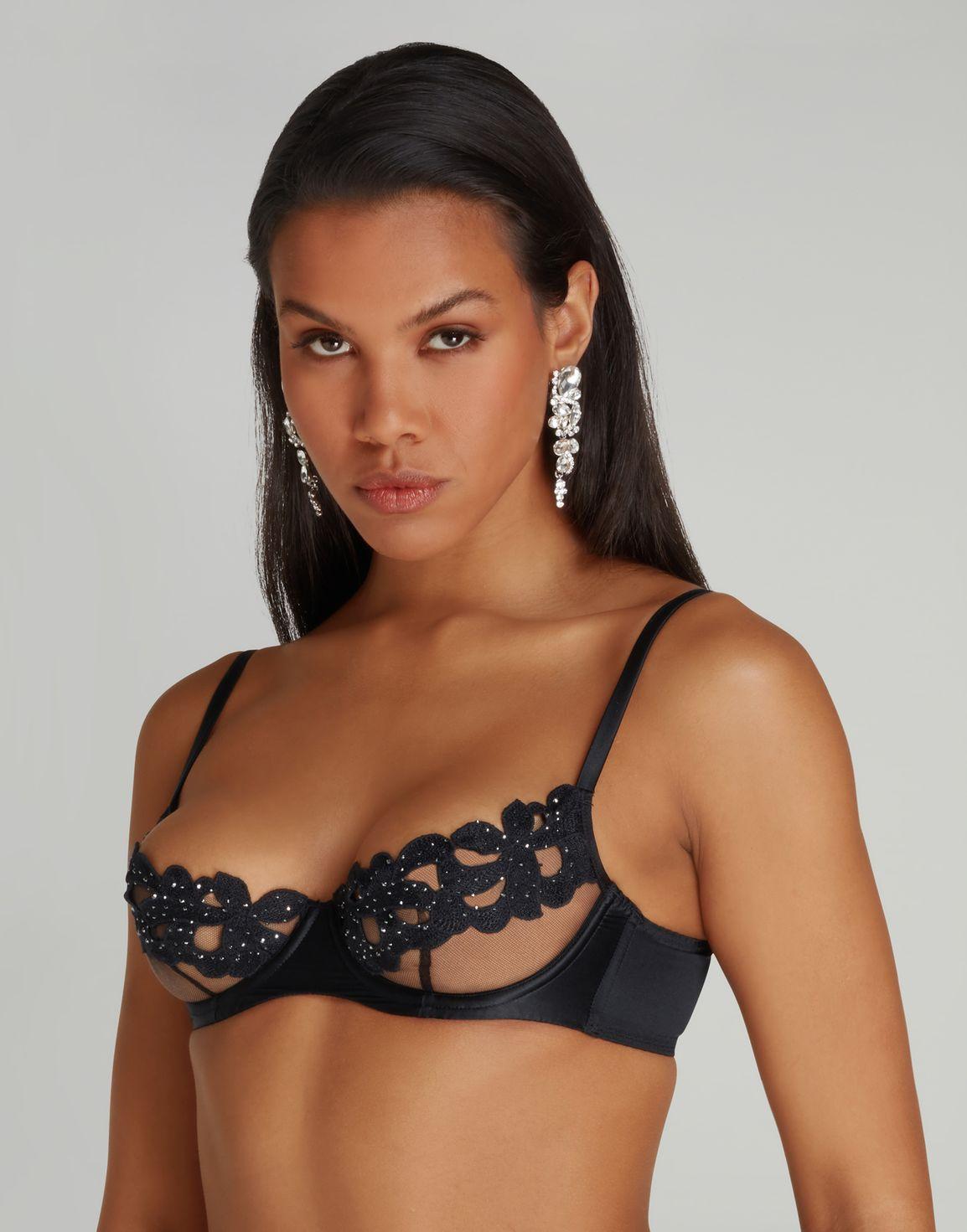 Angelinna Demi Cup Underwired Bra Black | Agent Provocateur