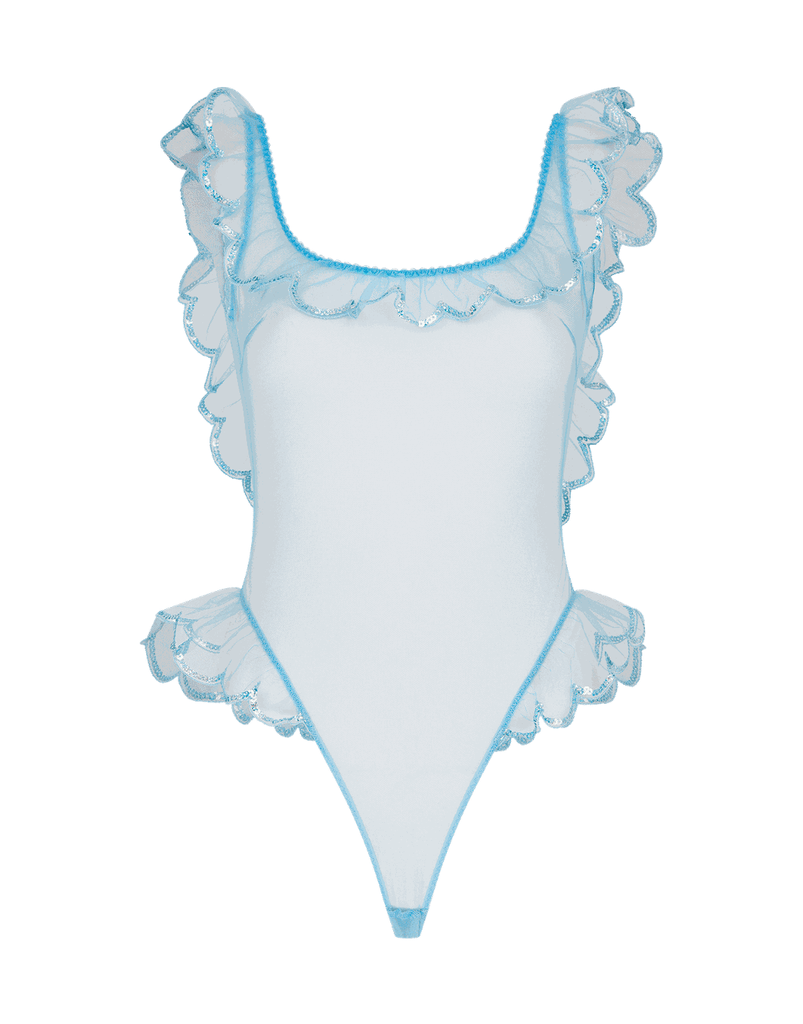 Lorna Party Bodysuit Baby Blue/Iridescent | Agent Provocateur