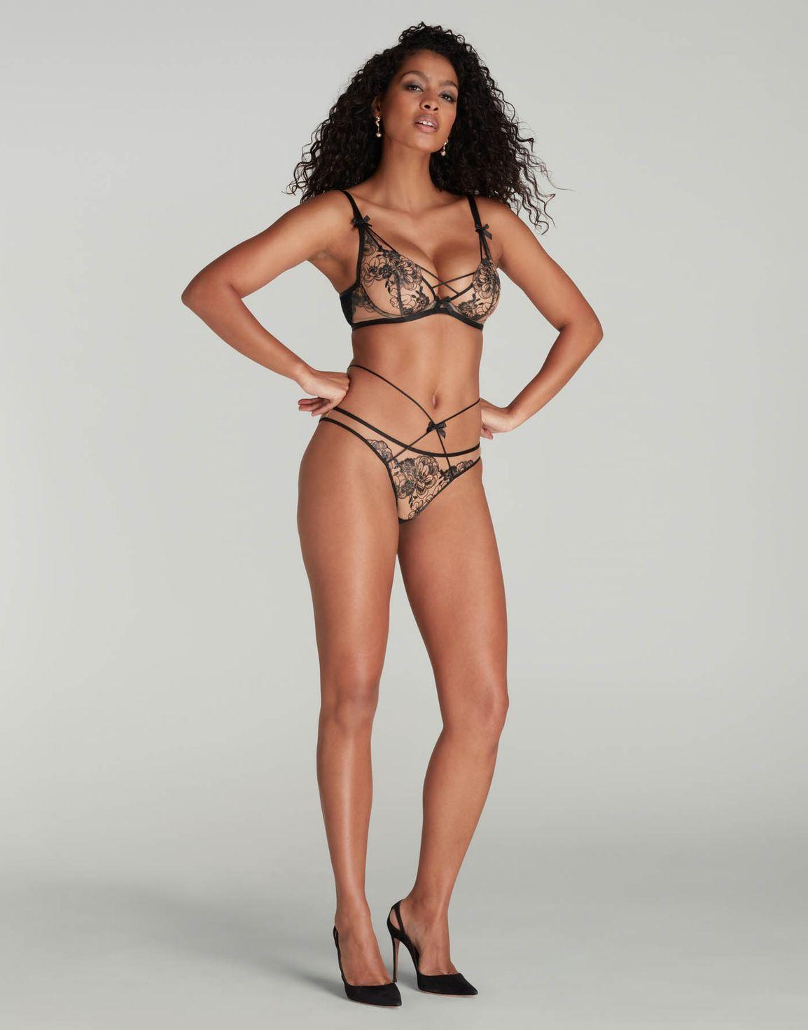 Kalia Plunge Underwired Bra Black/Sand | Agent Provocateur