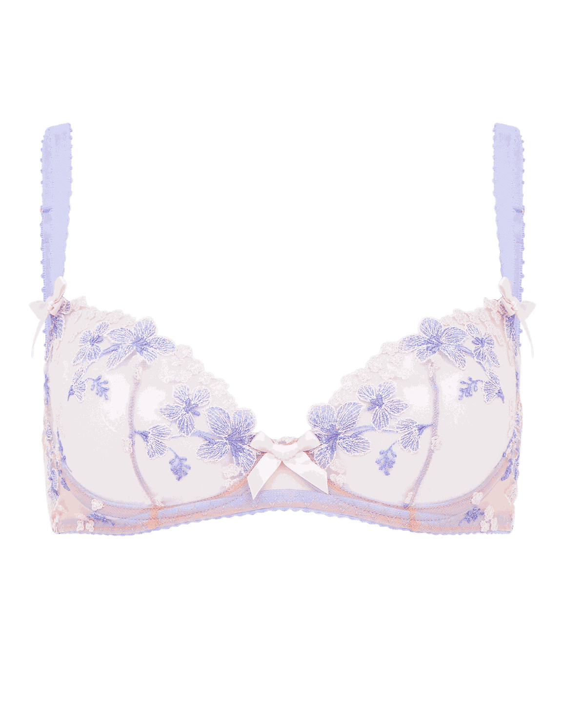 Cyrene Plunge Underwired Bra Baby Blue/Pink | Agent Provocateur