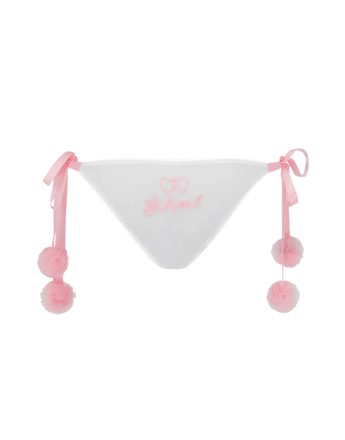 Bridesmaid Tie Side Brief White/Baby Pink | Agent Provocateur
