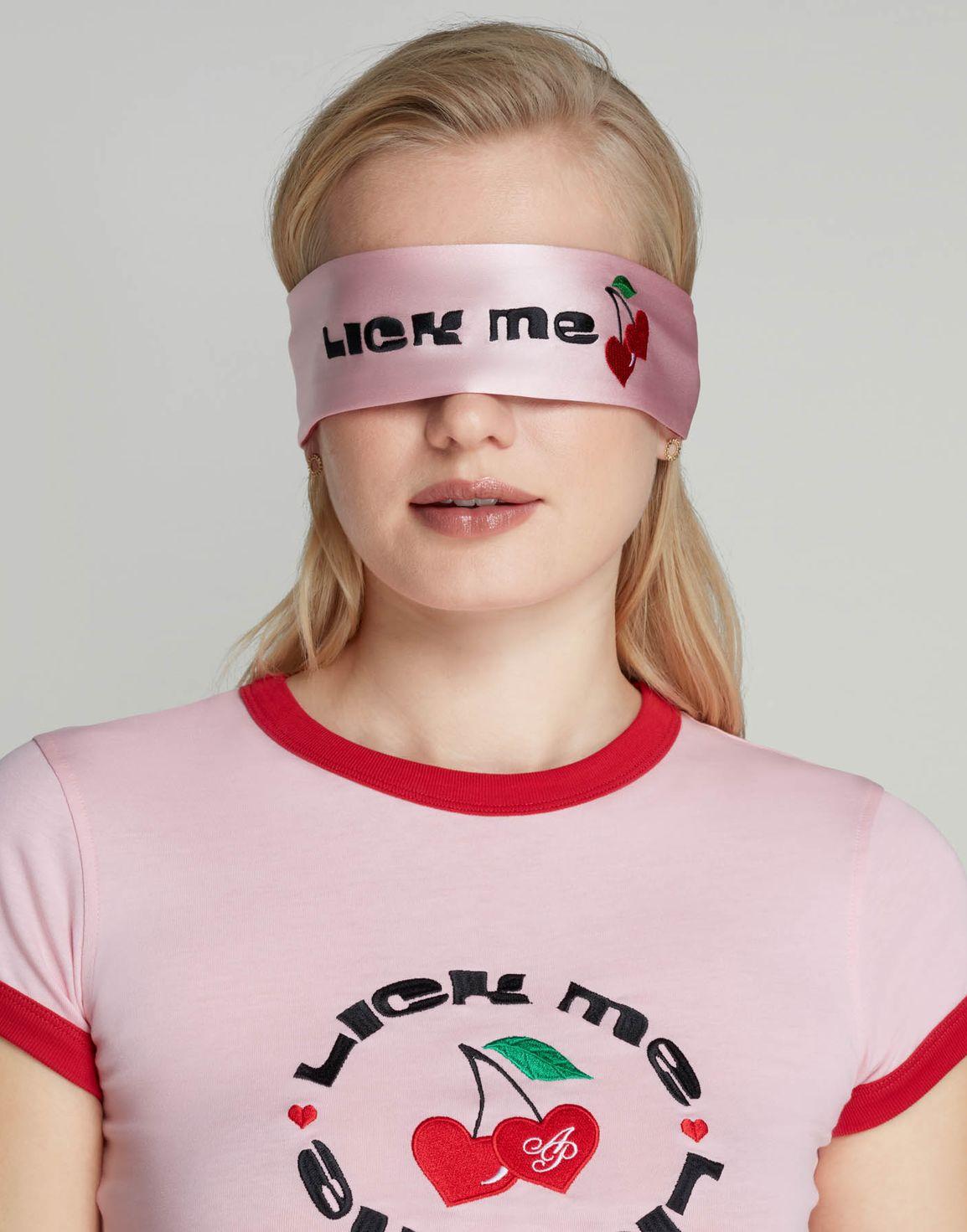 Lick Me Eye Mask Baby Pink/Red | Agent Provocateur