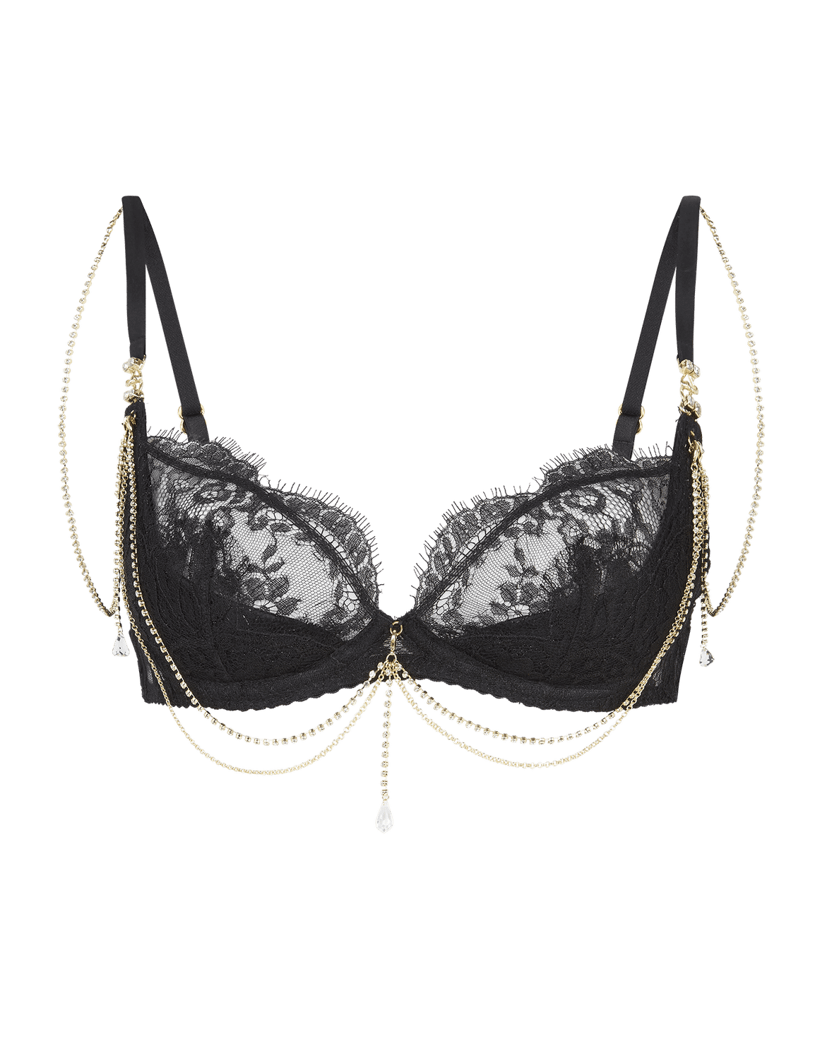 Tasmina Plunge Underwired Bra Black | Agent Provocateur