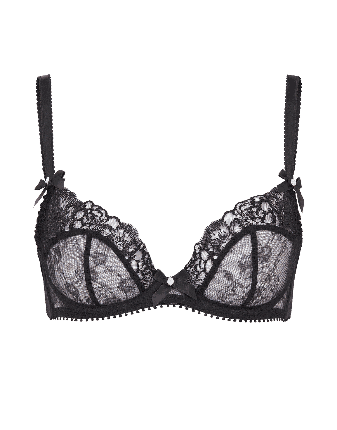 Edwina Plunge Underwired Bra Black | Agent Provocateur