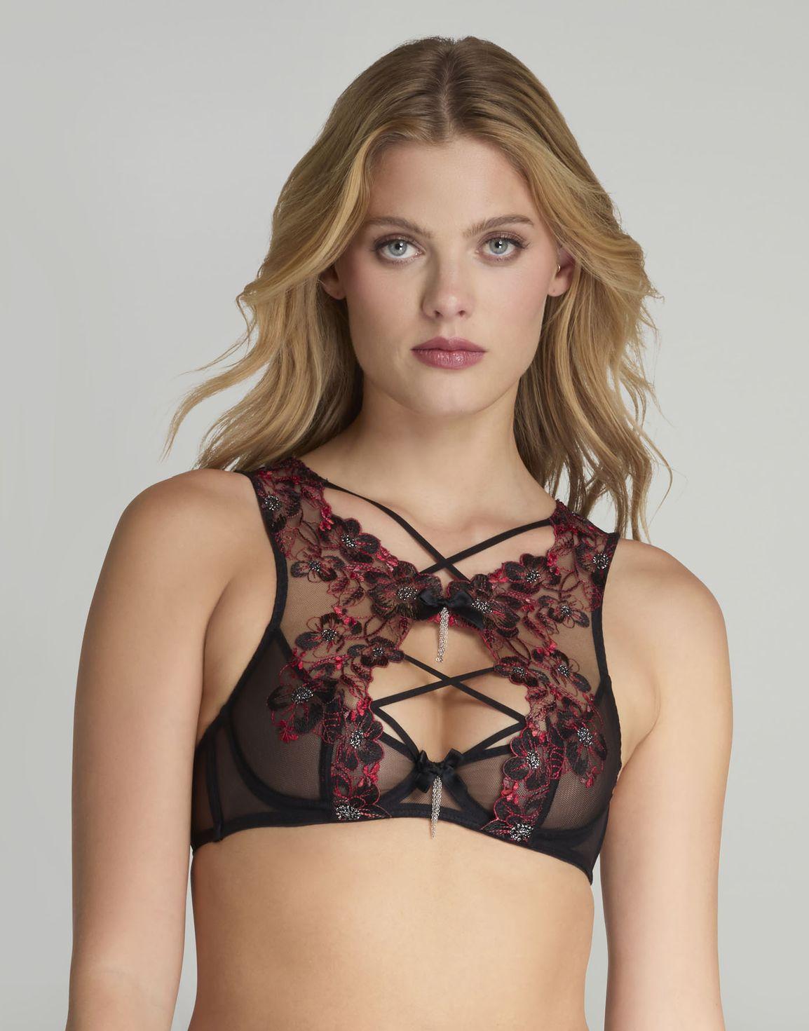 Amoura High Apex Underwired Bra Black/Red | Agent Provocateur