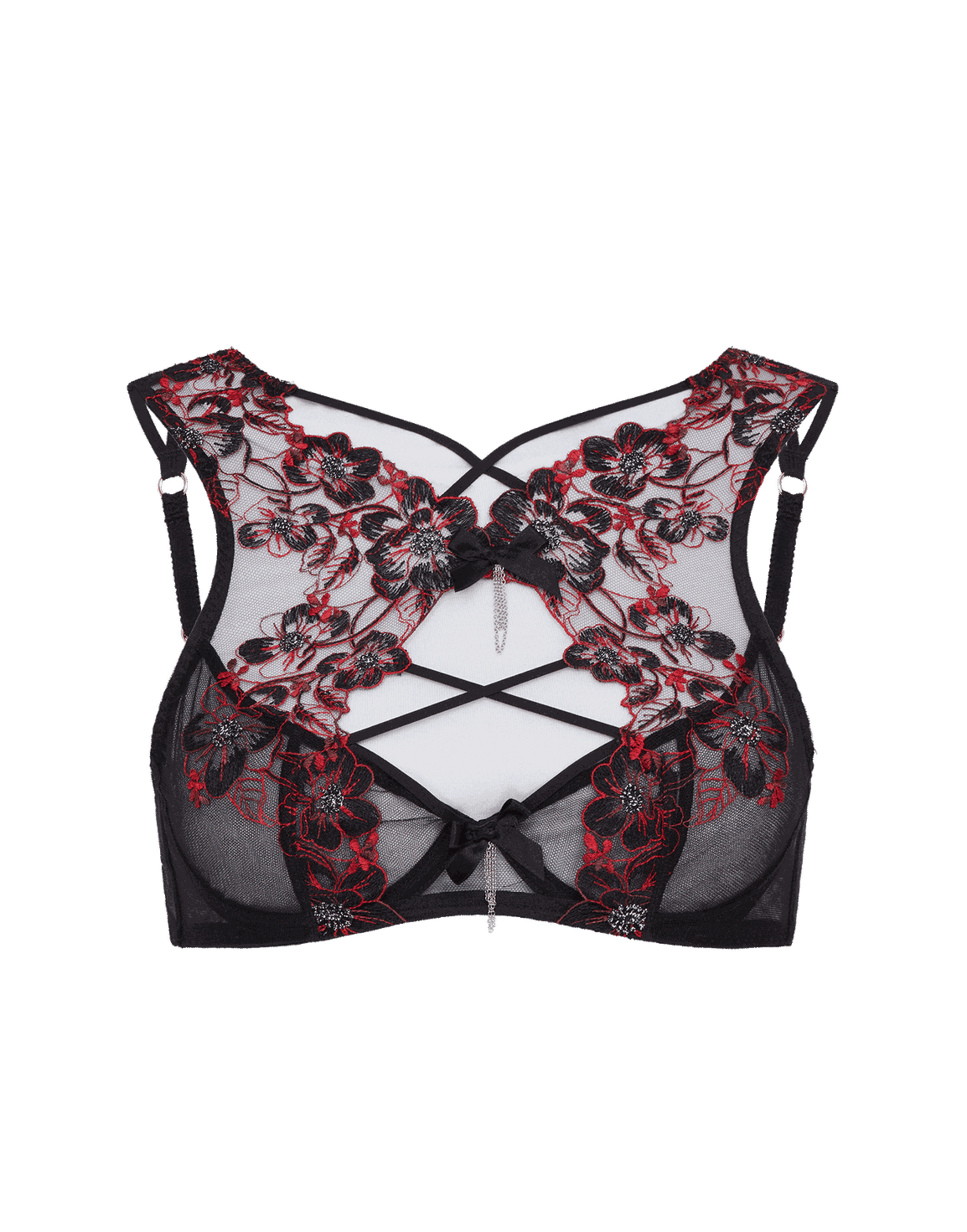 Amoura High Apex Underwired Bra Black/Red | Agent Provocateur