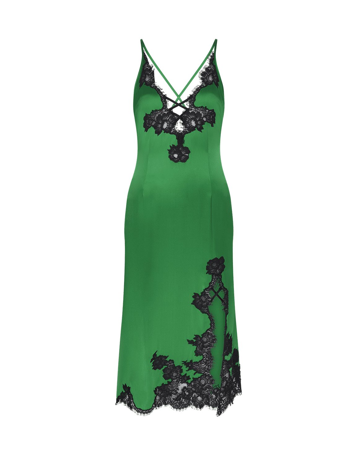 Trishya Long Slip Emerald/Black | Agent Provocateur