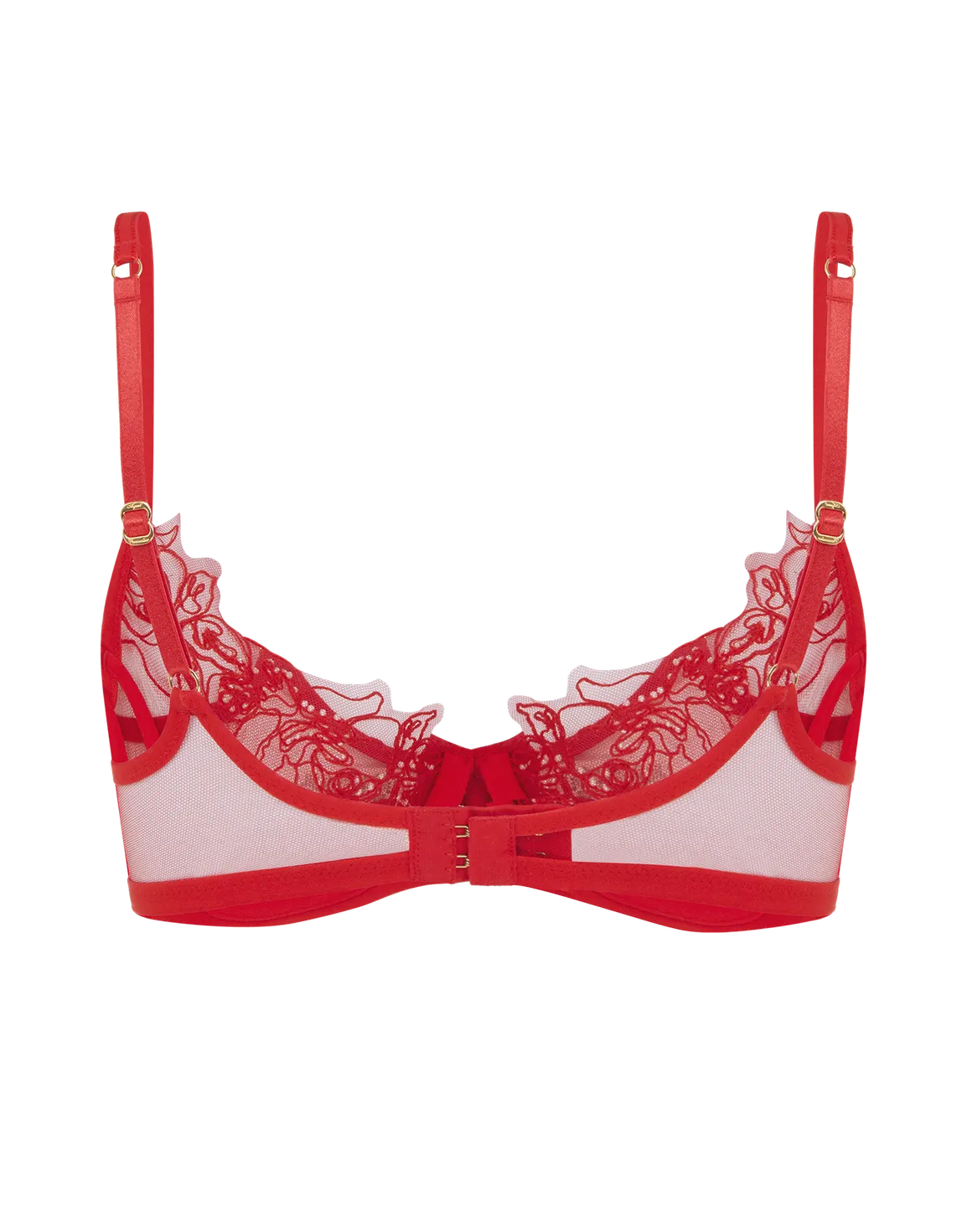 Lindie Balconette Underwired Bra Red/Red | Agent Provocateur