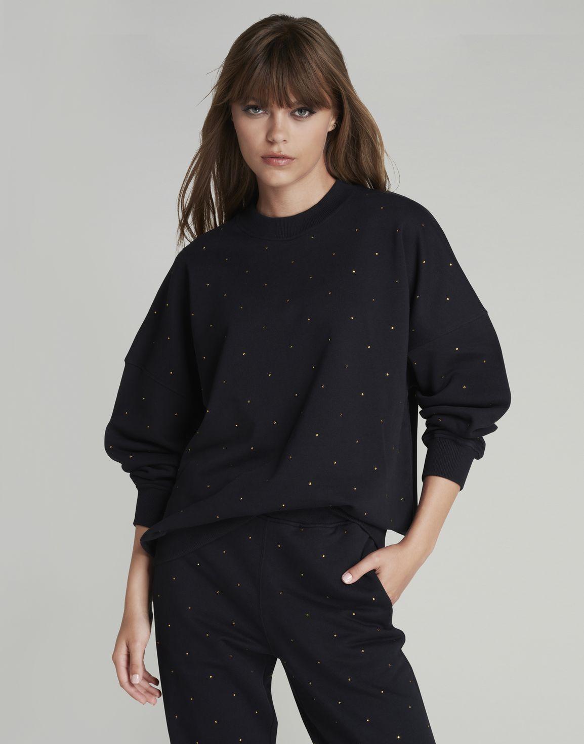 Rayley Stud Sweatshirt Black/Gold | Agent Provocateur
