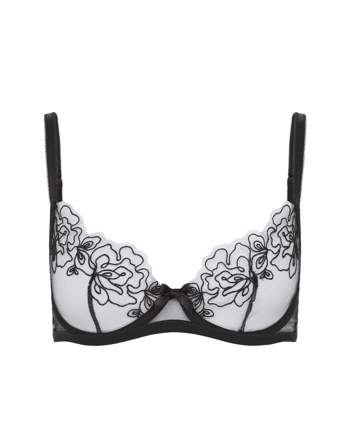 Juni Demi Cup Underwired Bra Black | Agent Provocateur