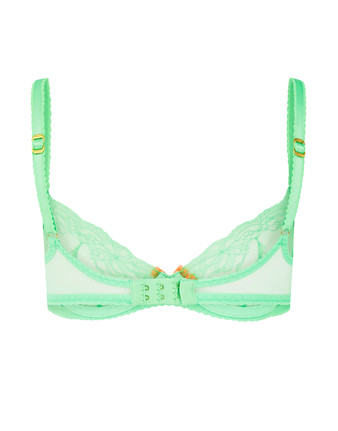 Isedora Plunge Underwired Bra Green/Neon Orange | Agent Provocateur