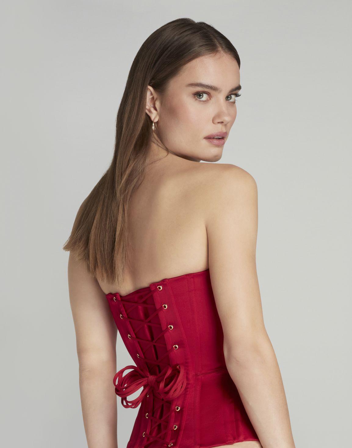 Gena Satin Corset Red | Agent Provocateur