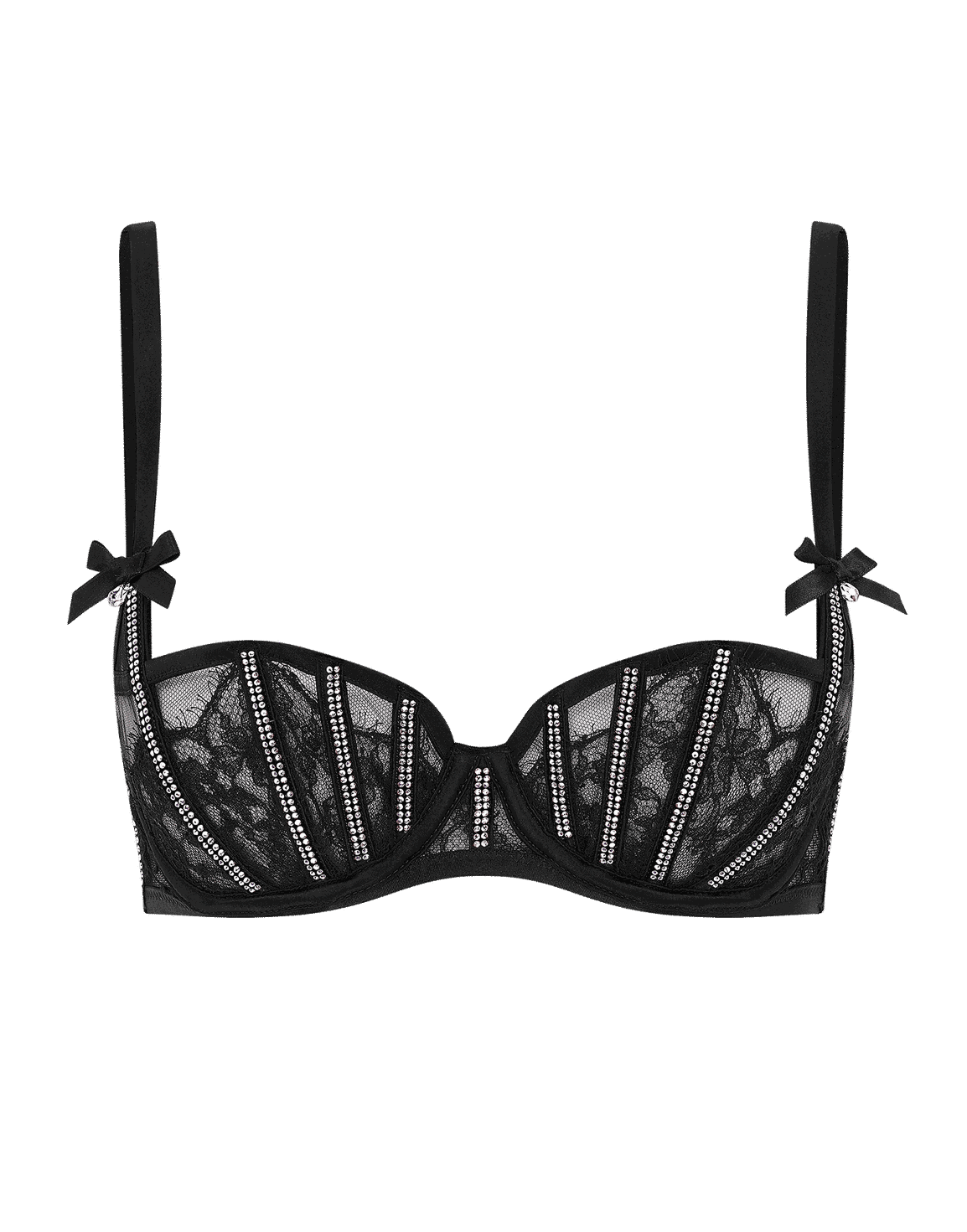 Caitriona Balconette Underwired Bra Black/Iridescent | Agent Provocateur