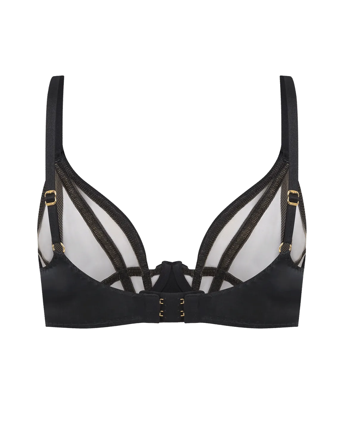 Briella Plunge Underwired Bra Black/Sand | Agent Provocateur