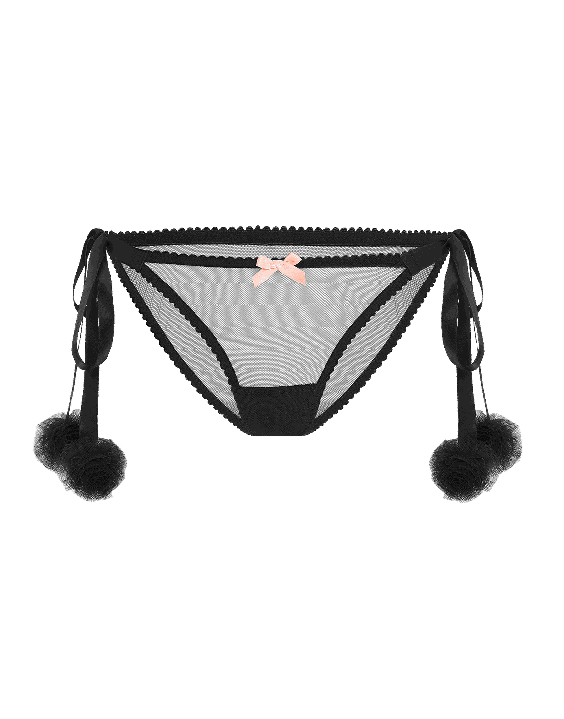 Tease Me Tie Side Brief Black/Baby Pink | Agent Provocateur