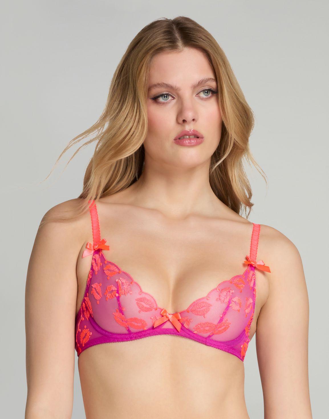 Ottiliee Plunge Underwired Bra Magenta/Neon Orange | Agent Provocateur