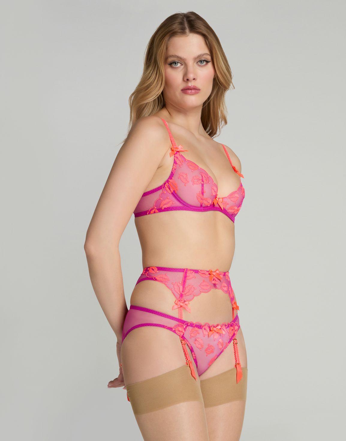Ottiliee Suspender Magenta/Neon Orange | Agent Provocateur
