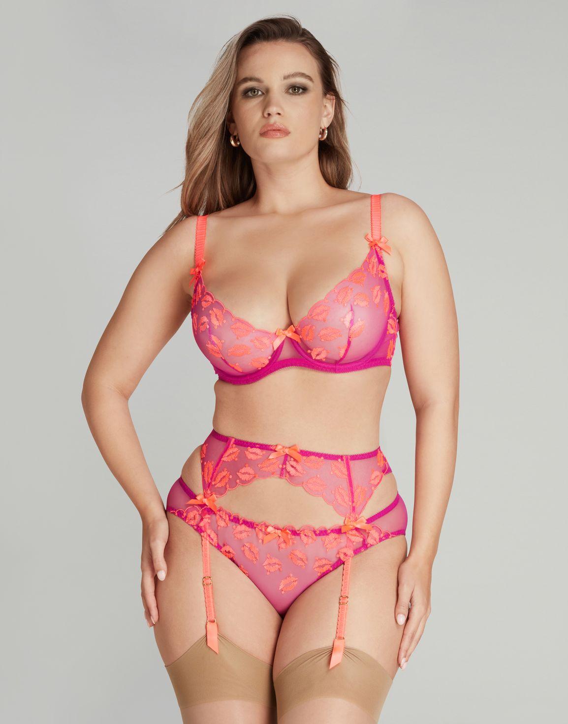 Ottiliee Suspender Magenta/Neon Orange | Agent Provocateur