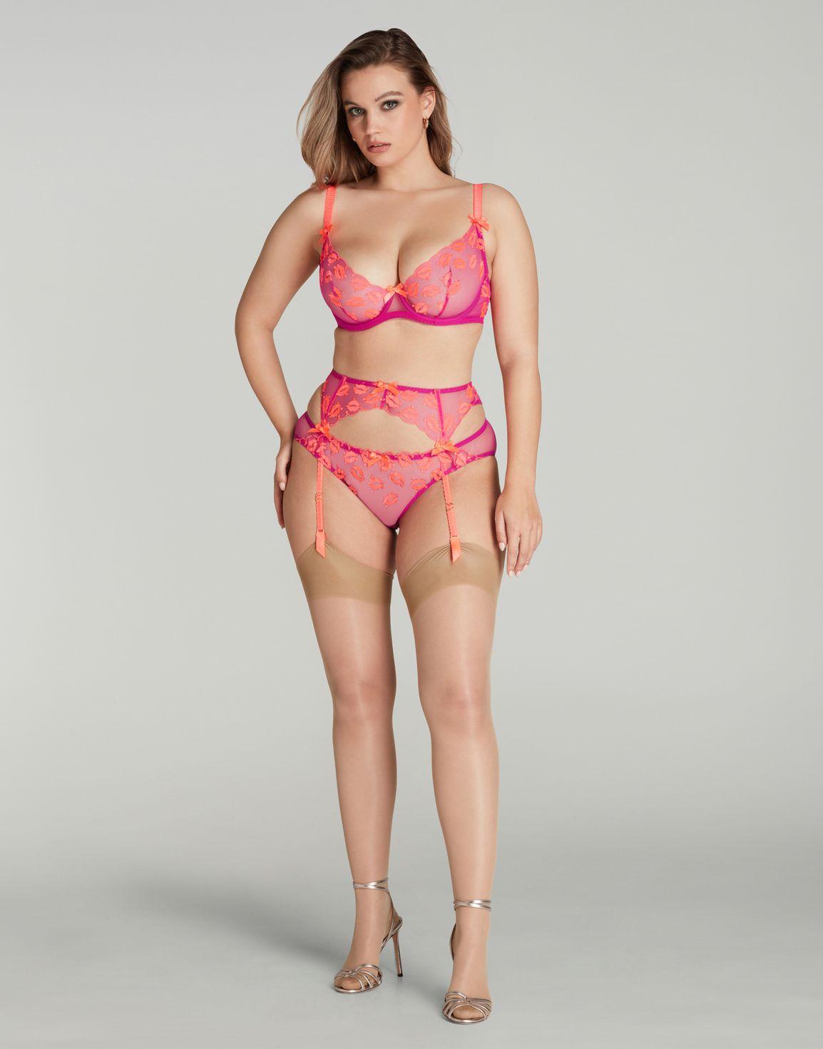 Ottiliee Suspender Magenta/Neon Orange | Agent Provocateur