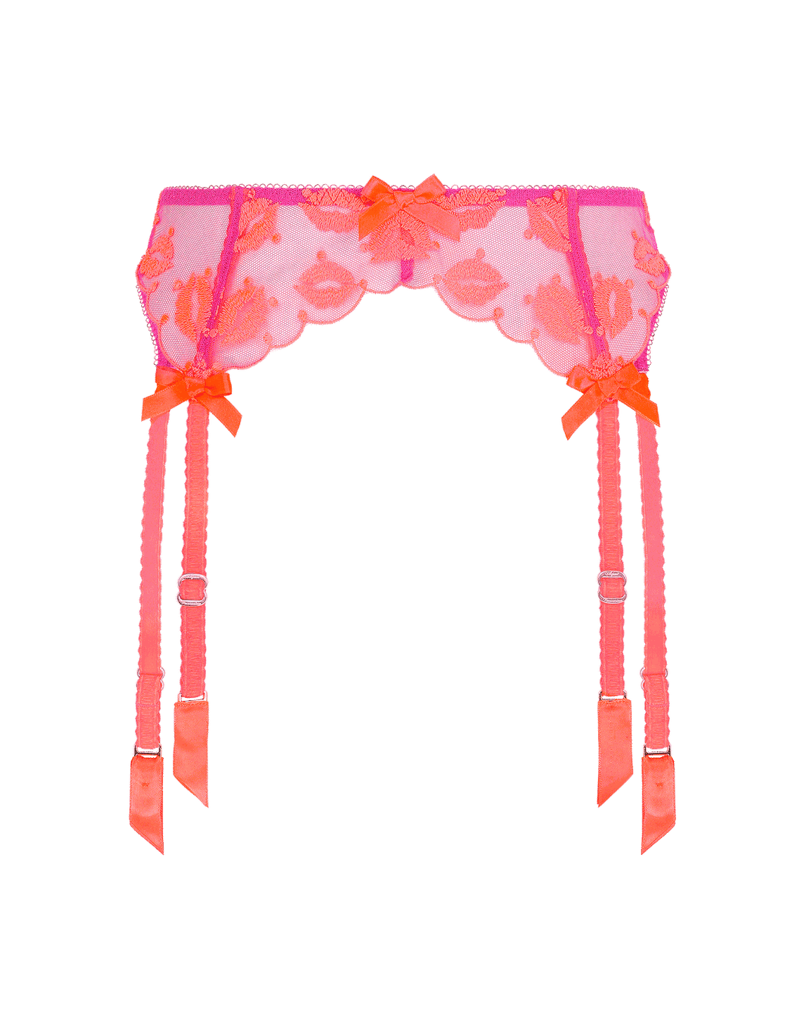 Ottiliee Suspender Magenta/Neon Orange | Agent Provocateur