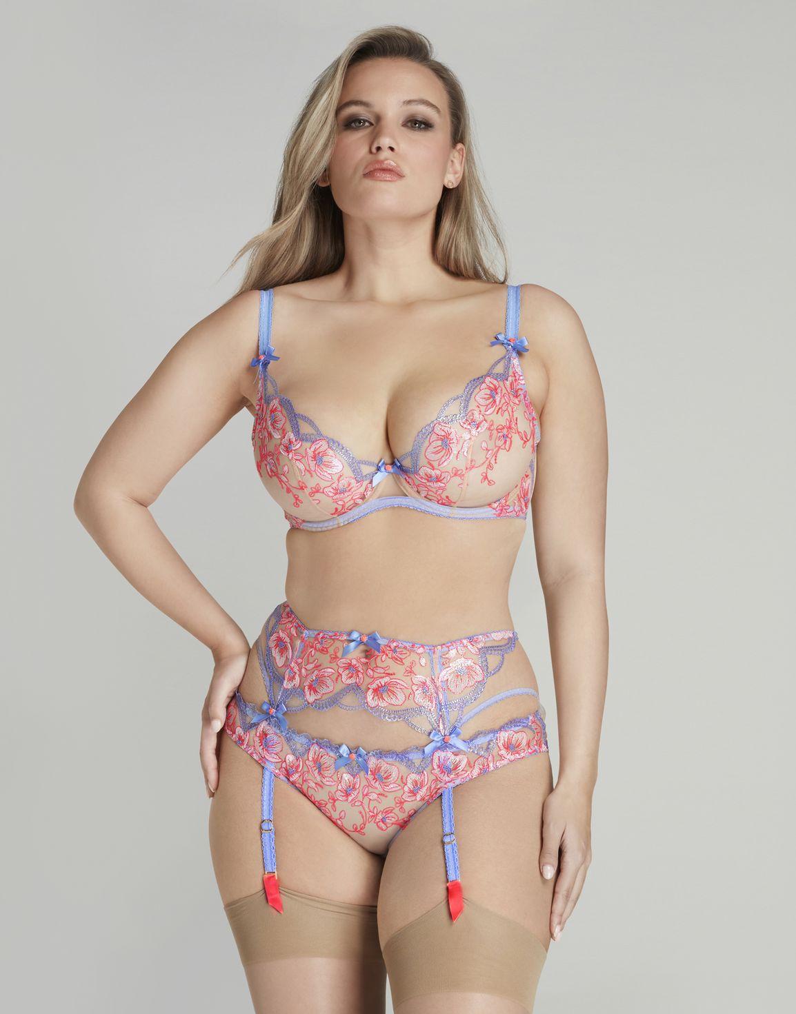Winnette Suspender Blue/Neon Orange | Agent Provocateur