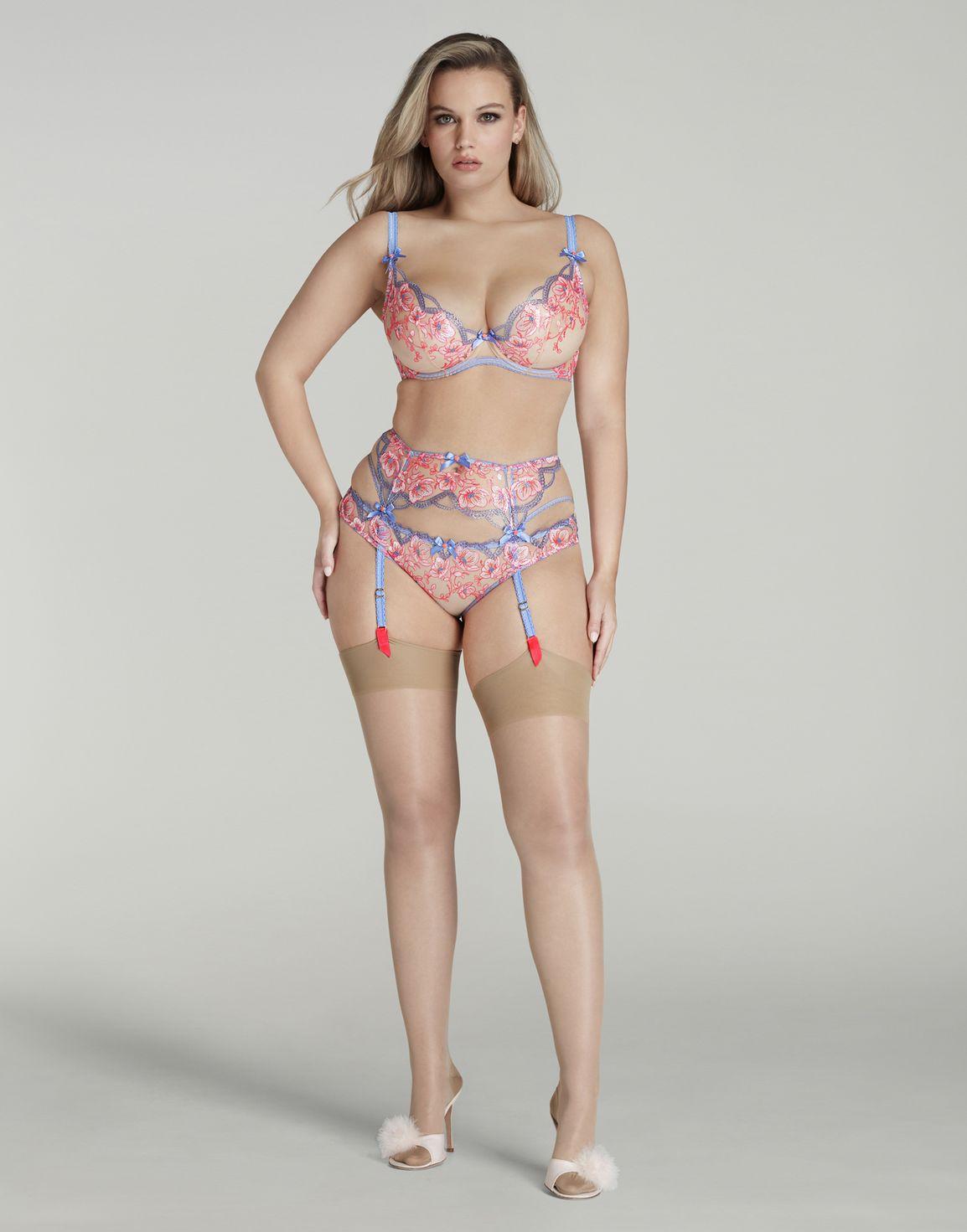 Winnette Suspender Blue/Neon Orange | Agent Provocateur
