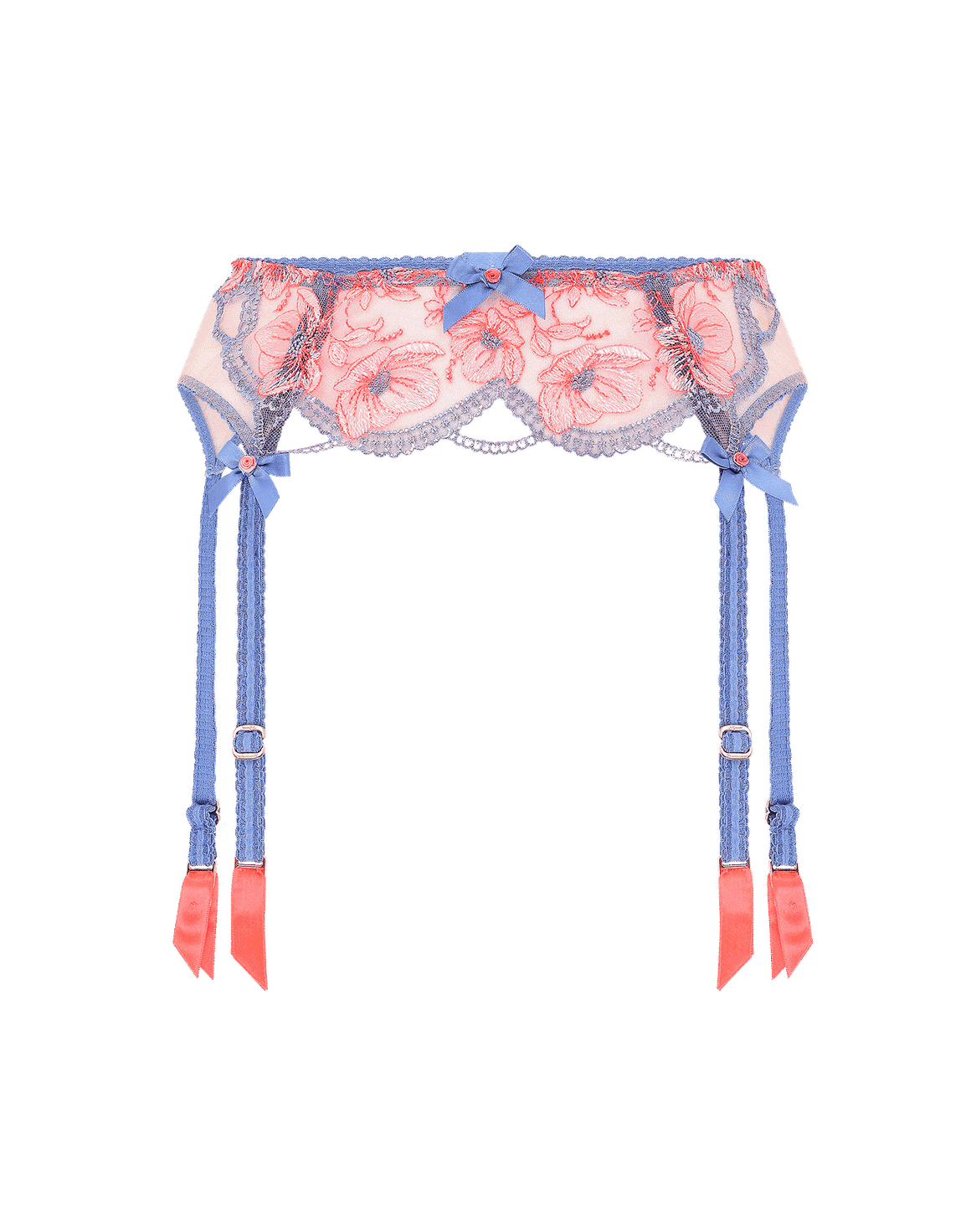 Winnette Suspender Blue/Neon Orange | Agent Provocateur