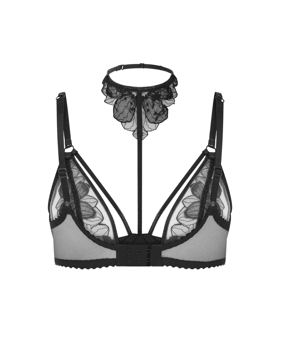 Litzia High Necked Underwired Bra Black | Agent Provocateur