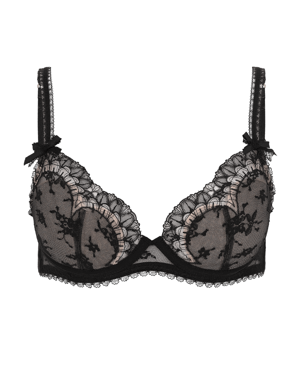 Floria Plunge Underwired Bra Black | Agent Provocateur