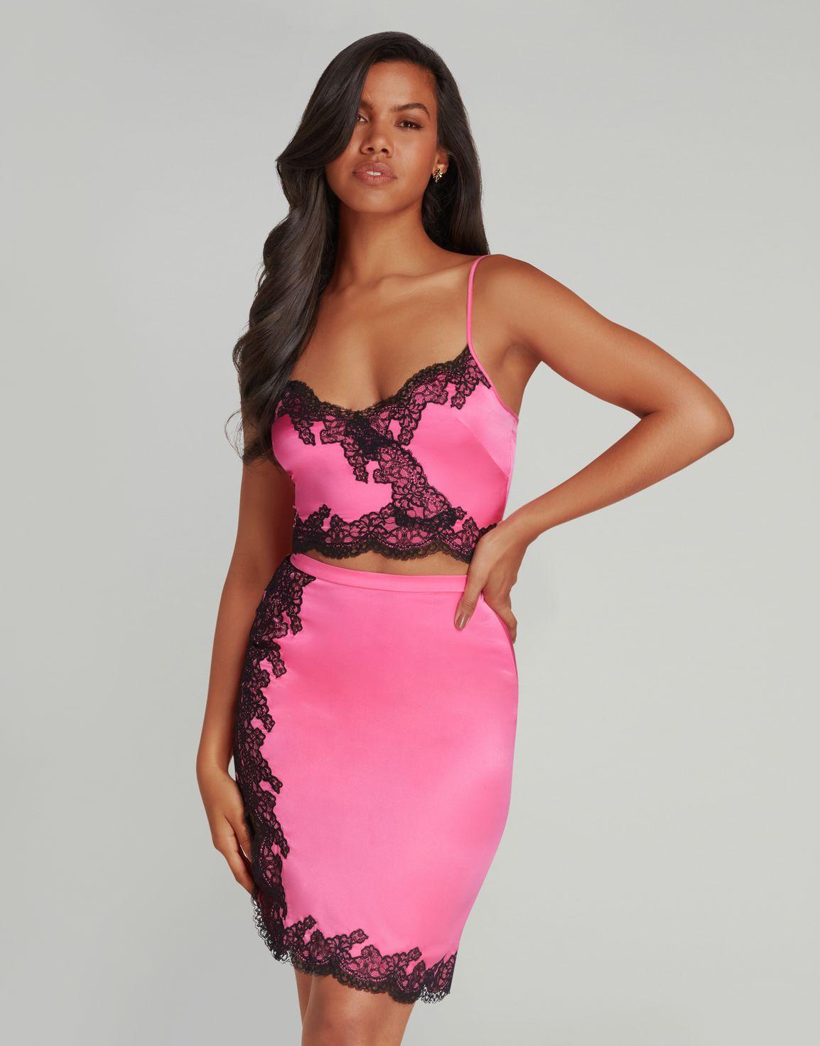 Amelea Skirt Candy Pink/Black | Agent Provocateur