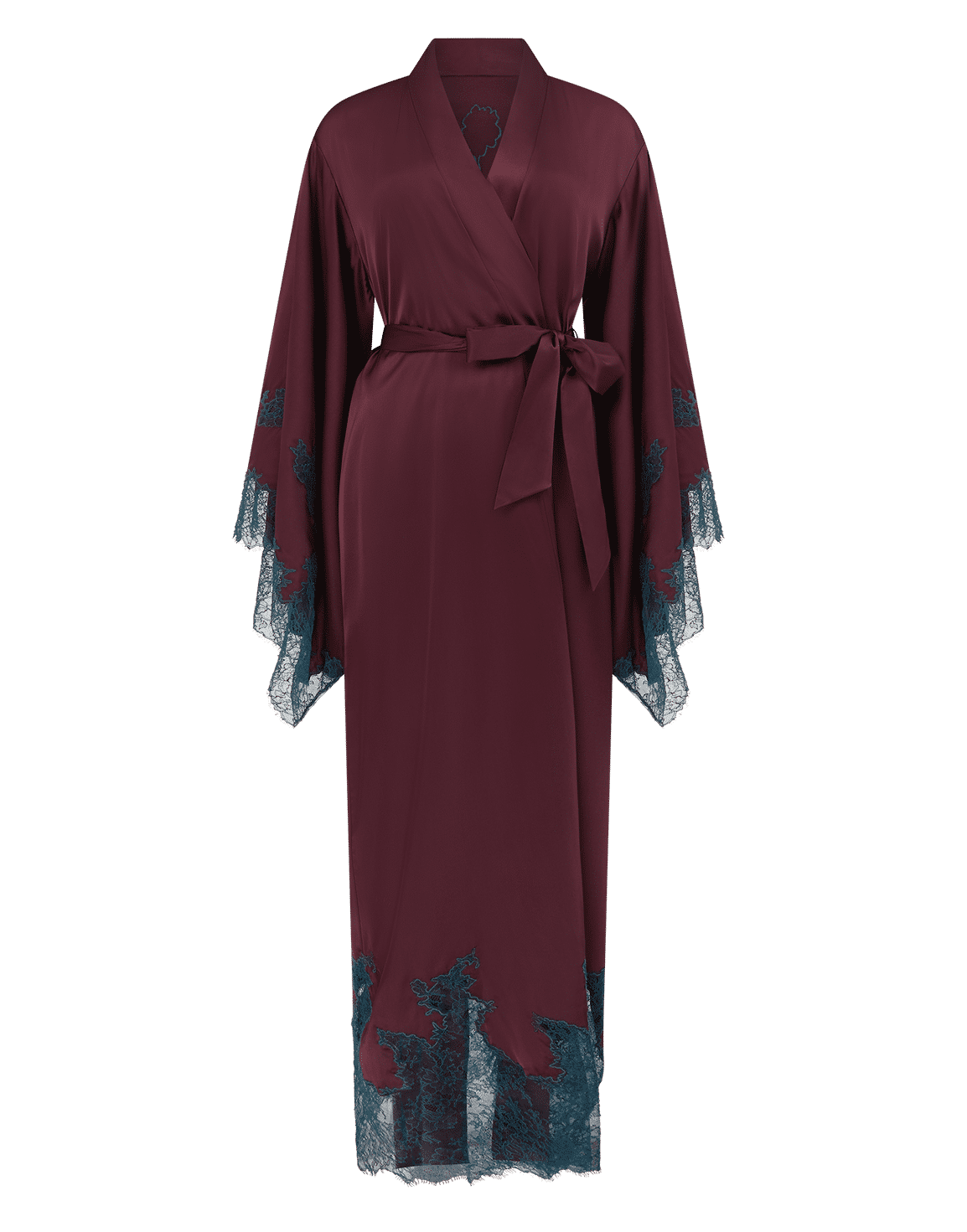 Christi Long Kimono Plum/Dark Green | Agent Provocateur