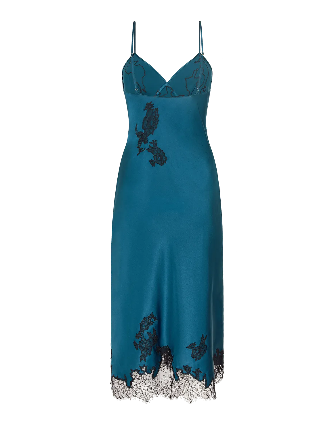 Christi Long Slip Petrol/Black Lace | Agent Provocateur