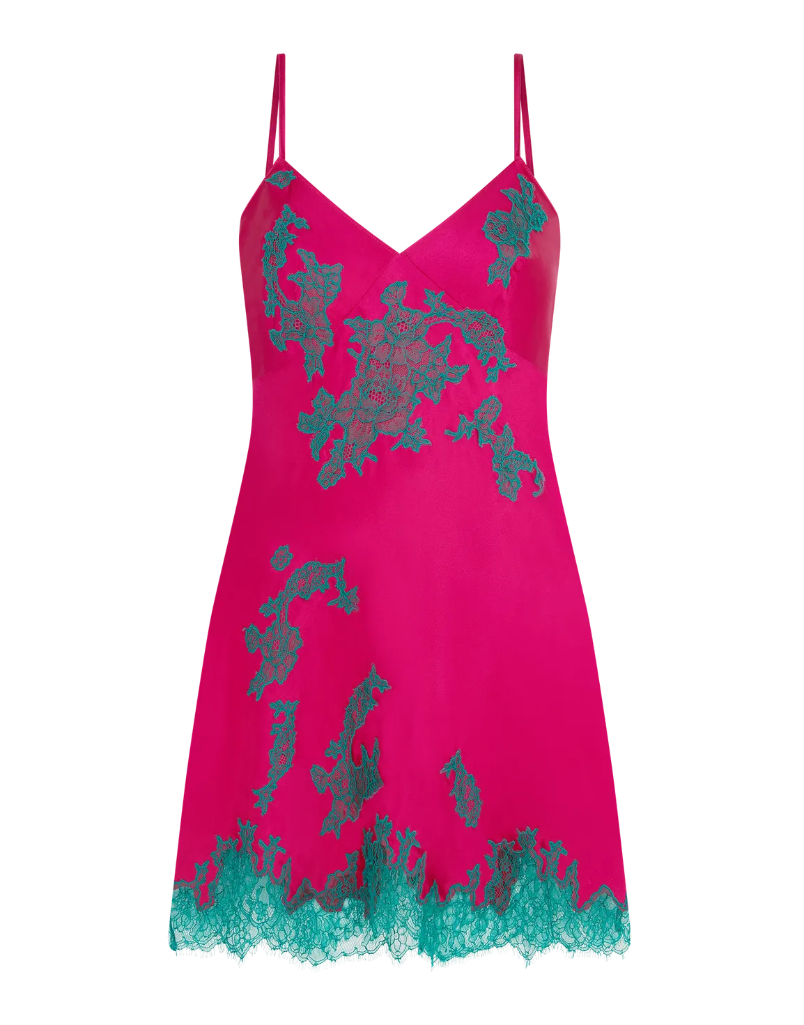 Christi Short Slip Green/Fuchsia | Agent Provocateur
