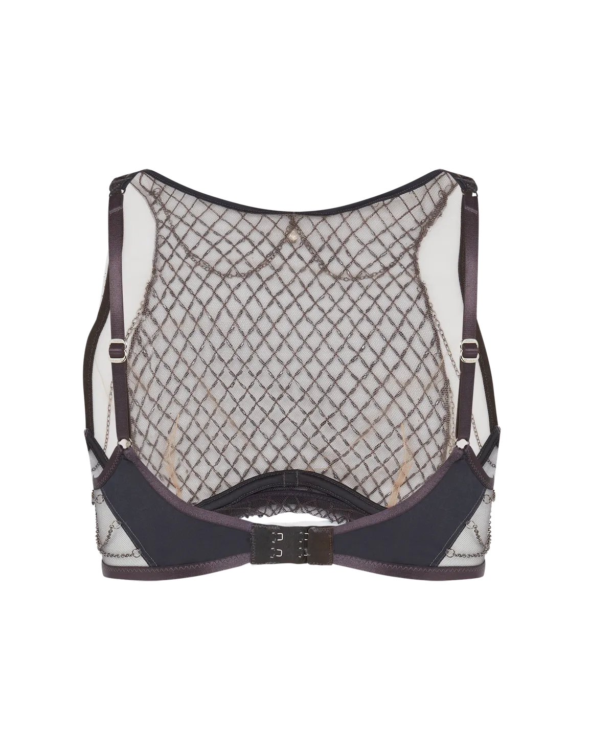 Chrystelle High Neck Underwired Bra Silver/Clear | Agent Provocateur