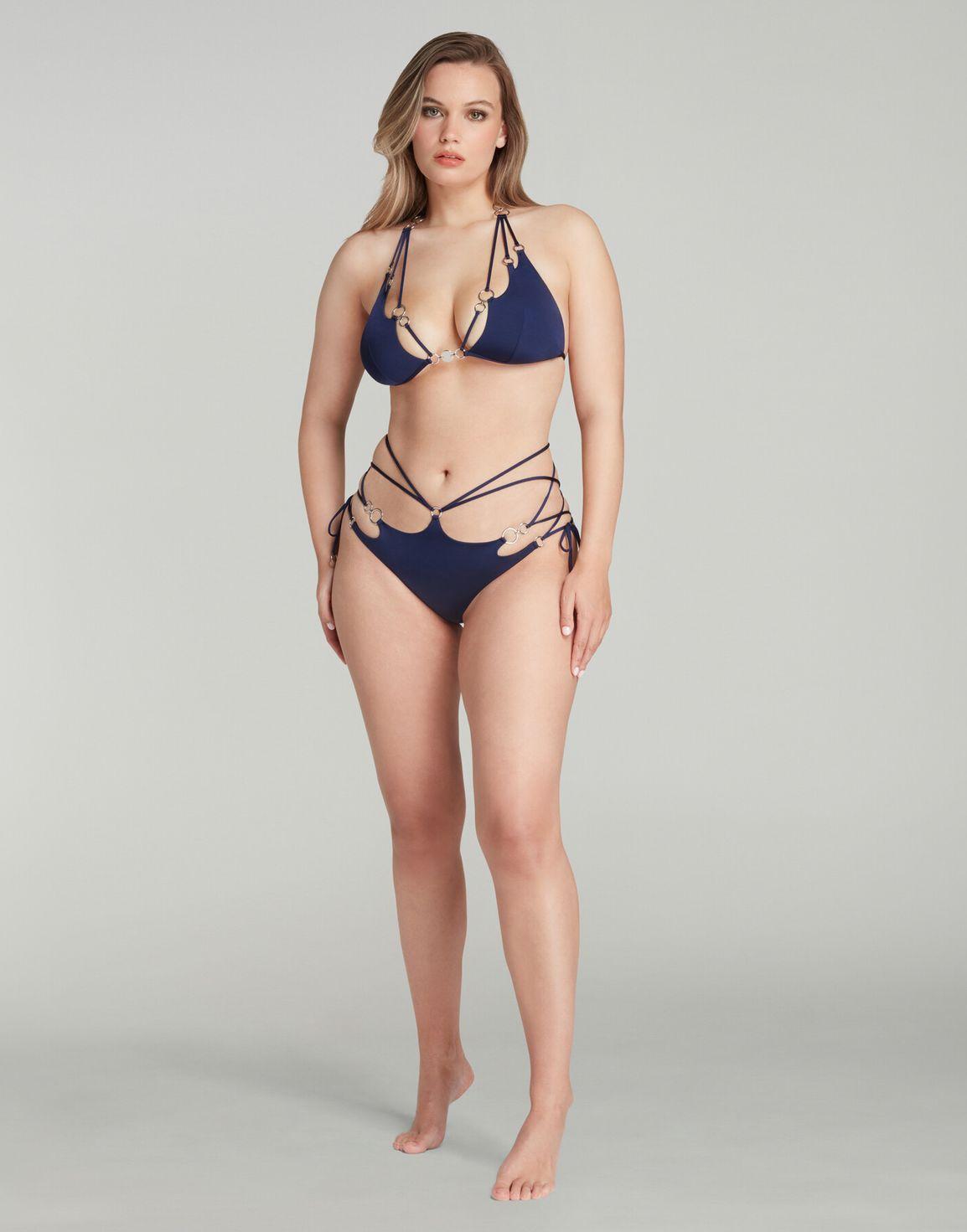 Davine Bikini Bottom Navy/Silver | Agent Provocateur