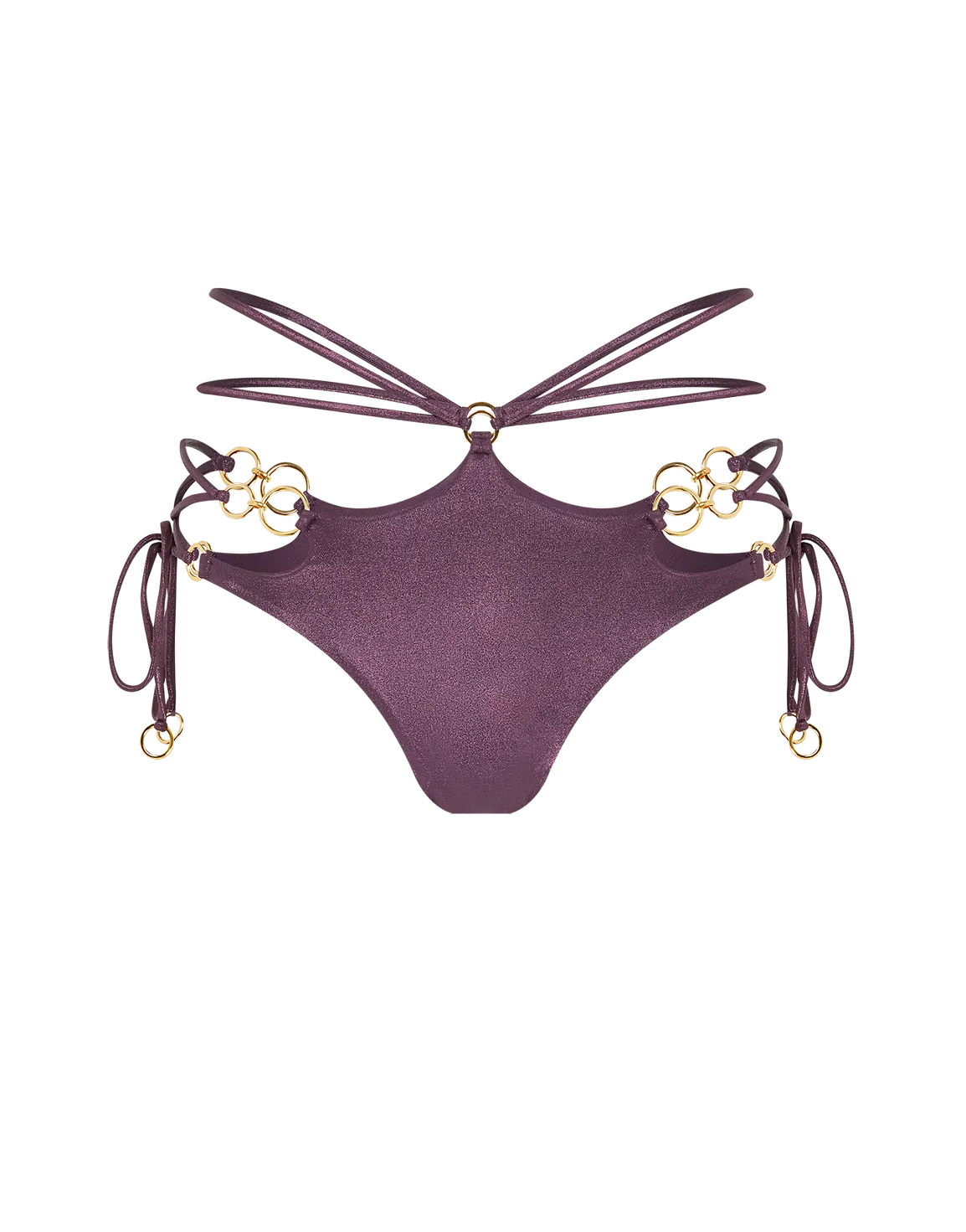Davine Bikini Bottom Plum/Gold | Agent Provocateur
