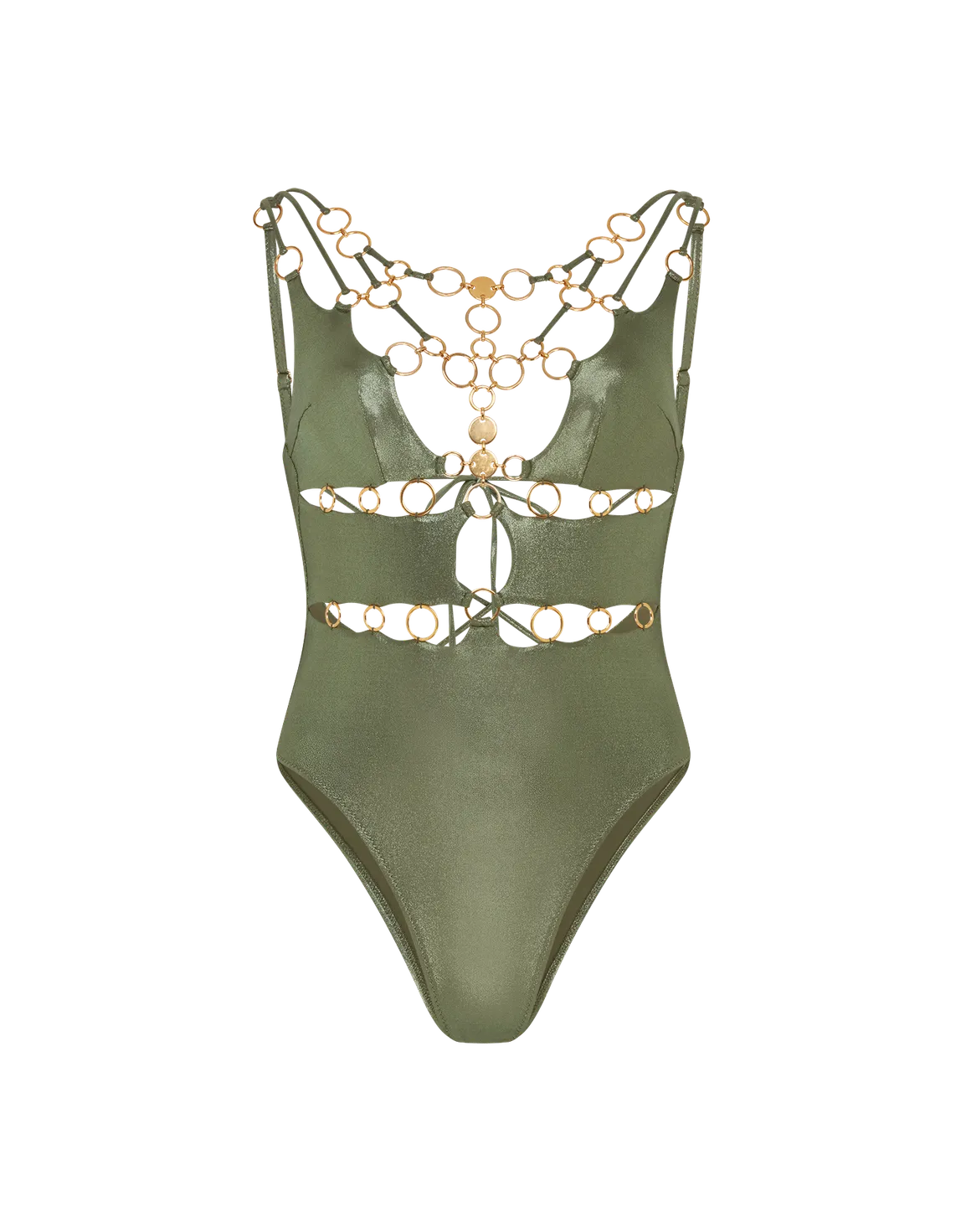 Davine Swimsuit Green/Gold | Agent Provocateur