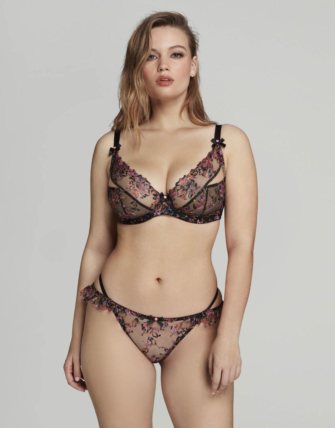 Leisha Plunge Underwired Bra Black Multicolour | Agent Provocateur
