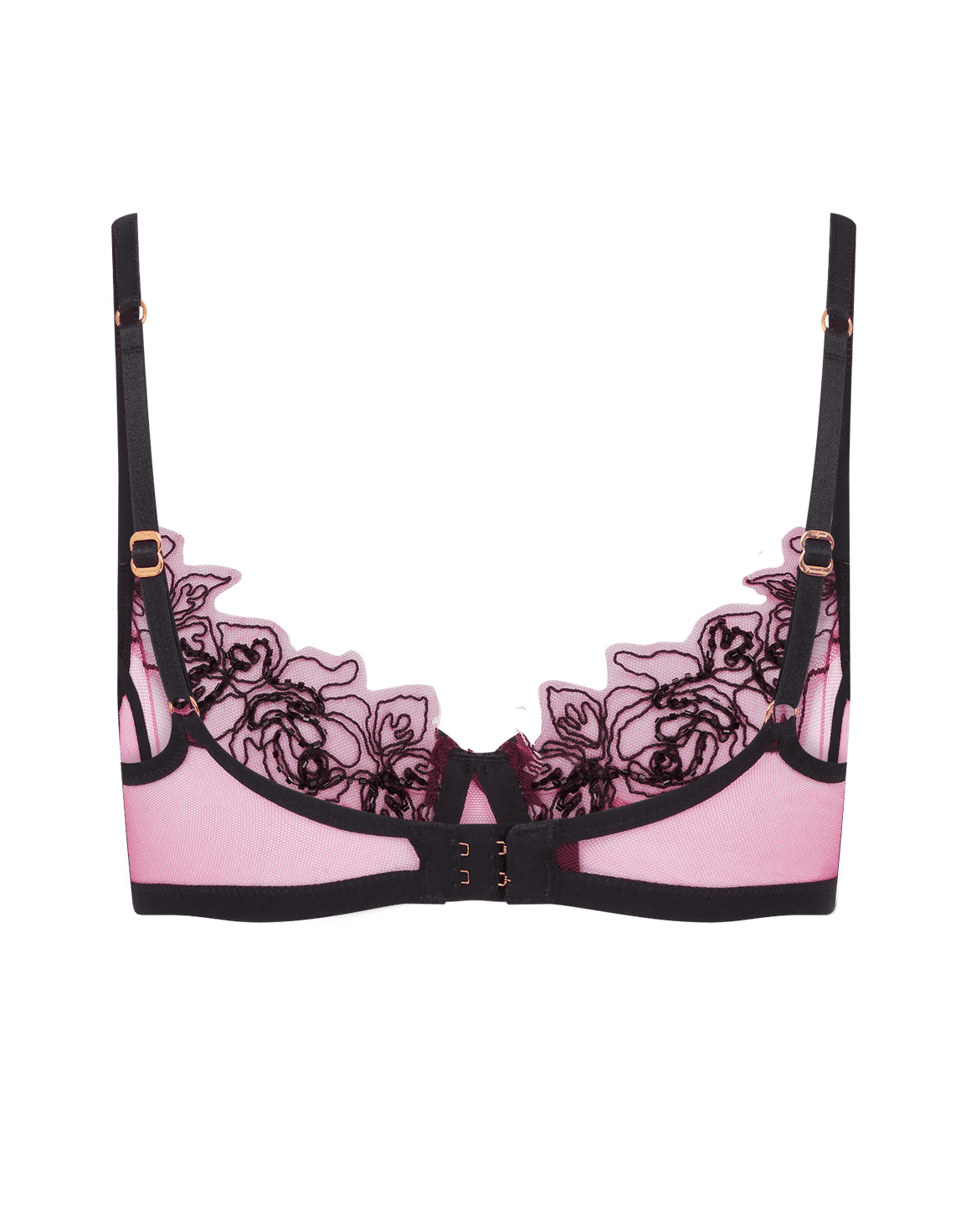 Lindie Demi Cup Plunge Underwired Bra Fuchsia/Black | Agent Provocateur