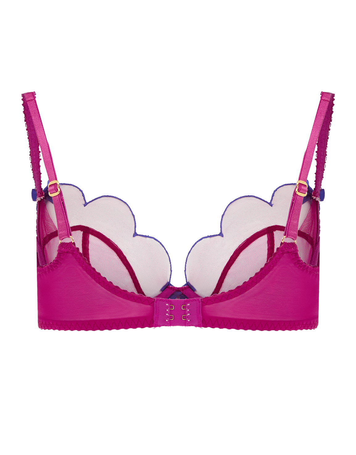 Lorna Plunge Underwired Bra Dark Pink/Cobalt | Agent Provocateur