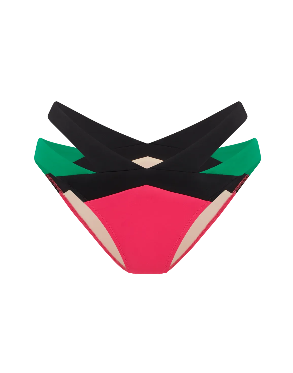 Mazzy Bikini Bottom Black/Green/Pink | Agent Provocateur