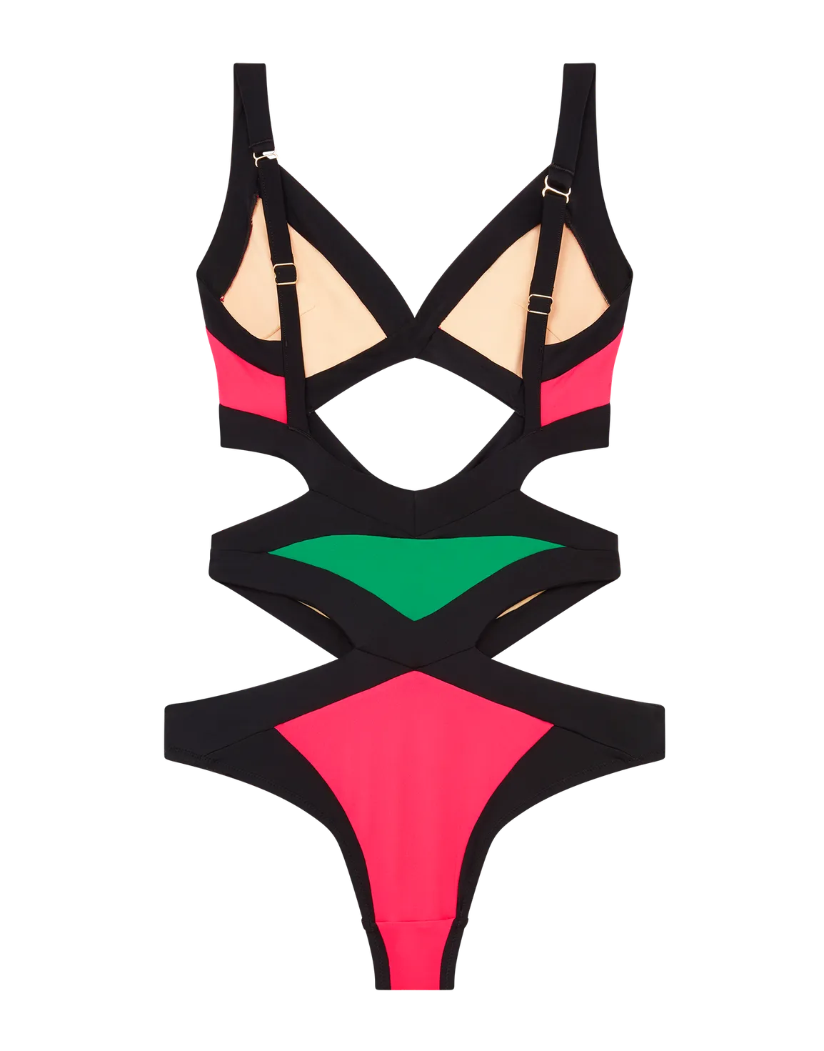 Mazzy Swimsuit  Black/Green/Pink | Agent Provocateur