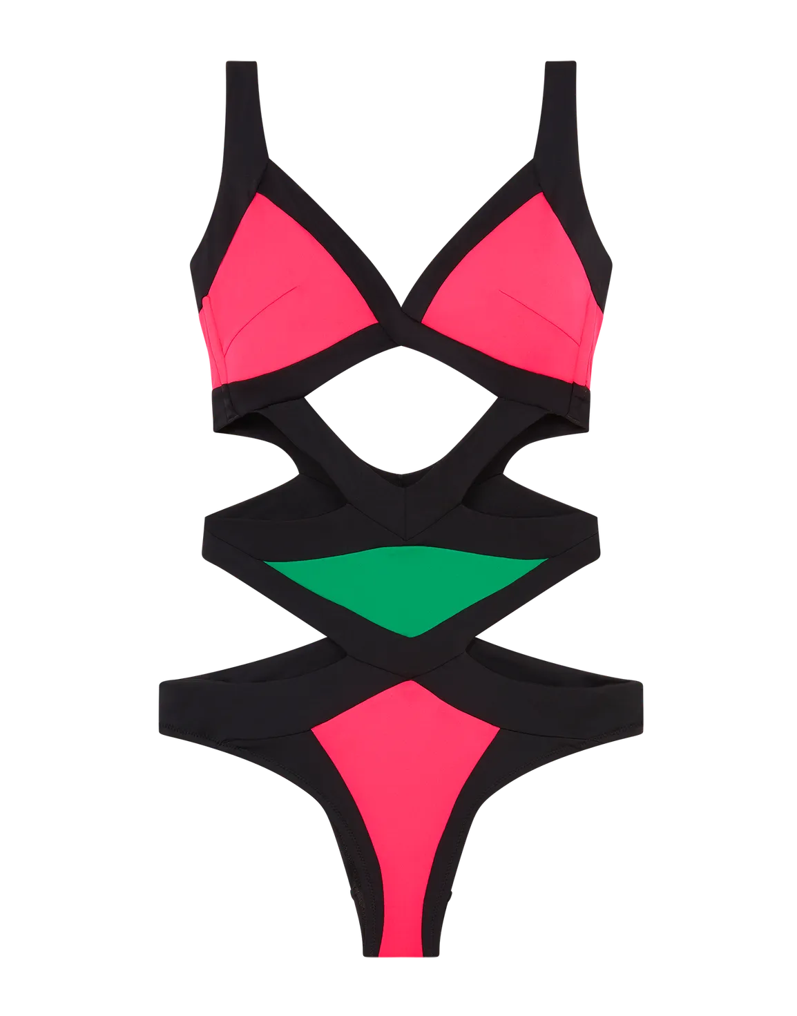 Mazzy Swimsuit  Black/Green/Pink | Agent Provocateur