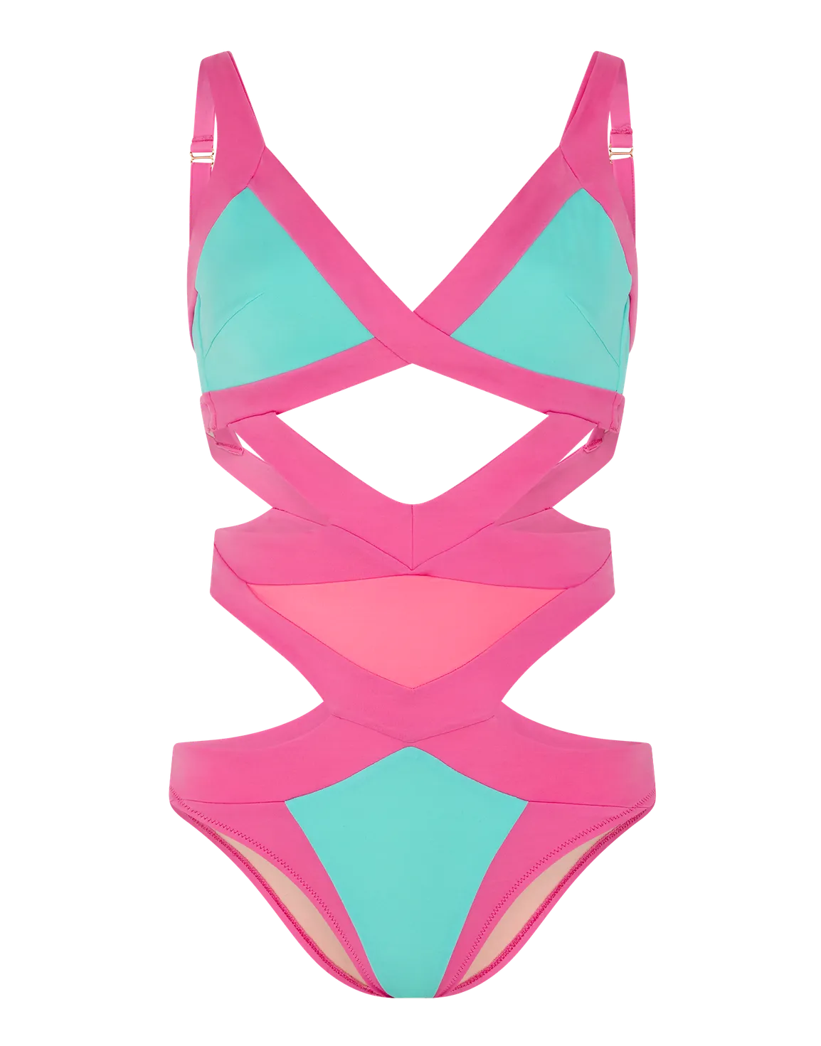Mazzy Swimsuit  Mint/Pink | Agent Provocateur