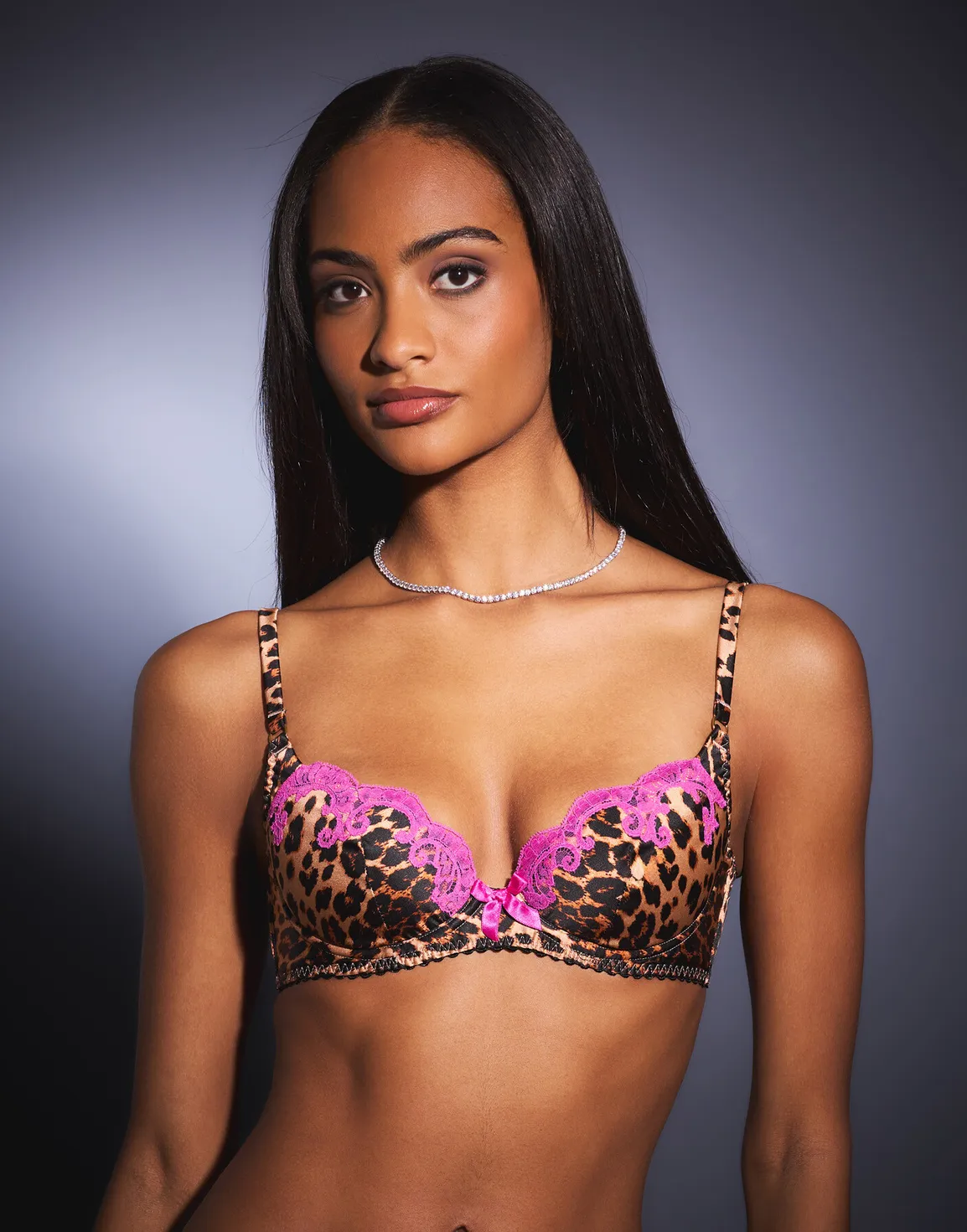 Molly Plunge Underwired Bra Leopard/Fuchsia | Agent Provocateur