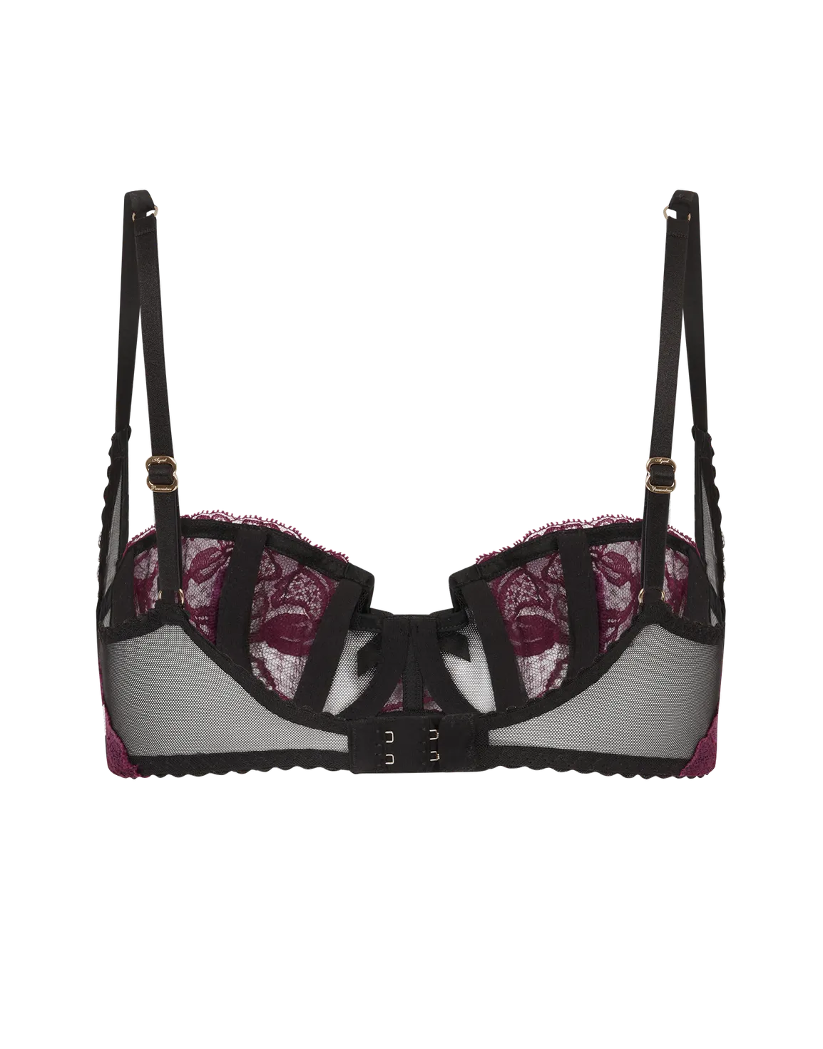 Rozlyn Balconette Underwired Bra Plum/Black | Agent Provocateur