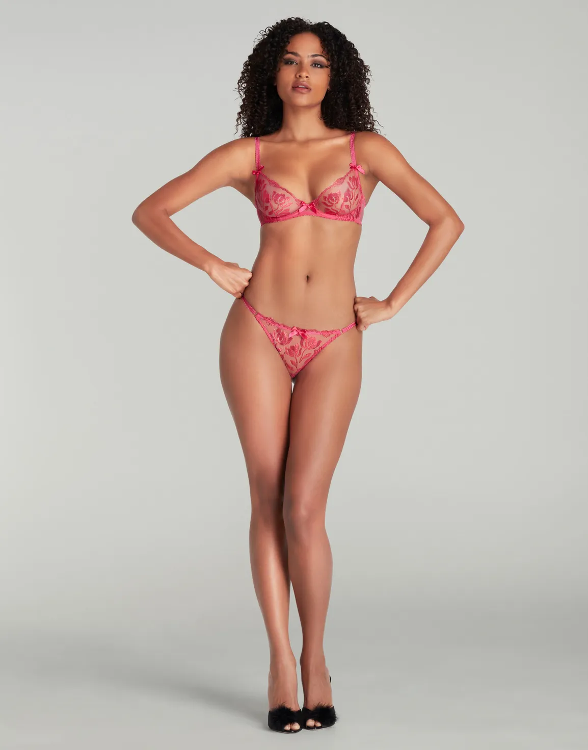 Sparkle Plunge Underwired Bra Hot Pink | Agent Provocateur